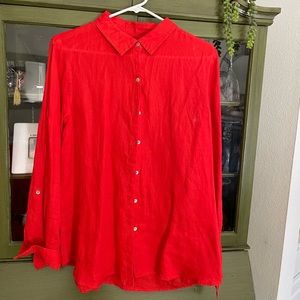 Long sleeved linen blouse